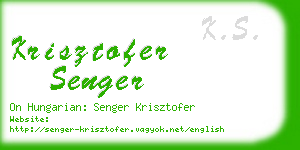 krisztofer senger business card